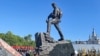 The Khabarovsk monument to Soviet victory over Japan in World War II being unveiled on September 4. 