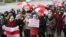 Pensioners march during the rally in Minsk on November 23.