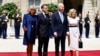 Բրիջիտ Մակրոնը, Ֆրանսիայի նախագահ Էմանյուել Մակրոնը, ԱՄՆ նախագահ Ջո Բայդենը և Ջիլ Բայդենը Ելիսեյան պալատում, Փարիզ, 8-ը հունիսի, 2024թ. 
