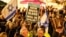 Israeli left-wing activists demonstrate on HaBima Square against the ongoing war with Iran and against the Israeli government, in Tel Aviv on May 2.
