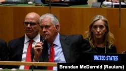 ABŞ-nyň döwlet sekretary Reks Tillerson BMG-niň Baş Assambleýasynyň 72-nji maslahatynda, Nýu Ýork, 19-njy sentýabr, 2017