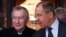 Russian Foreign Minister Sergei Lavrov (right) meets with Vatican Secretary of State Cardinal Pietro Parolin in Moscow on August 22.