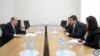 Georgia - Georgian Deputy Foreign Minister Gigi Gigiadze (R) meets with Armenian Ambassador Yuri Vartanian, Tbilisi, 4May2015.