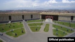 Armenia -- The Ministry of Defense building in Yerevan.