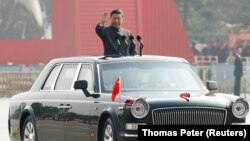 Hytaýyň prezidenti Şi Jinping baýramçylyk çärelerine gatnaşýar. Pekin. 1-nji oktýabr, 2019 ý.