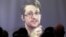 Edward Snowden speaks via video link during a conference at the University of Buenos Aires Law School in November.