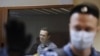 Российский оппозиционер Алексей Навальный в суде Москвы. 20 февраля 2021 года.