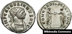 A Pannóniai területén született Aurelianus a saját pénzén.