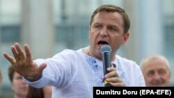 Andrei Năstase, la un protest împotriva anulării alegerilor din Chișinău, 24 iunie 2018