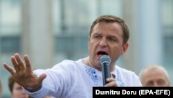 Andrei Năstase în iunie 2018 la un meeting de protest împotriva invalidării alegerii sale ca primar