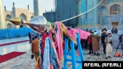 Preparations for the flag hosting ceremony in Mazar-e Sharif. March 21, 2023.