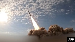 Iranian state broadcaster claimed on March 26 to show what it said were missiles launched against Israeli and US bases in the United Arab Emirates and Kuwait. 