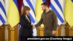 Катеріна Сакелларопулу та Володимир Зеленський у Києві, 3 листопада 2022 року