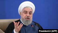 Iranian President Hassan Rouhani speaks during a cabinet session in the capital Tehran, July 29, 2020