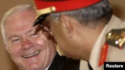 U.S. Defense Secretary Robert Gates (left) was in Saudi Arabia on March 10, where he met with Saudi field marshal Saleh al-Muhaya, the chief of General Staff of the Saudi Arabian Army. 