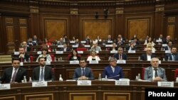 Armenia - Deputies from the ruling Civil Contract party attend the inaugural session of the recently elected National Assemnly, Yerevan, August 2, 2021.