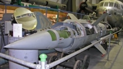 A Soviet surface-to-air missile on display at the Bundeswehr Museum of German Defense Technology in Koblenz.