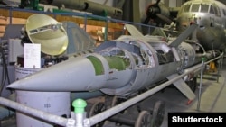 A Soviet surface-to-air missile on display at the Bundeswehr Museum of German Defense Technology in Koblenz.