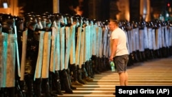 Proteste la Minsk, după alegerile prezidențiale din 9 august 2020.