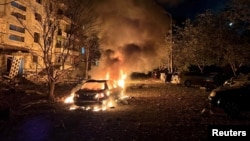 Як автомашинаи сӯхта дар вилояти Запороже. 5 октябри 2025