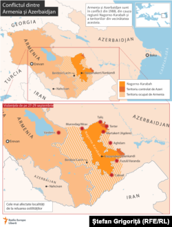Conflictul ameano-azer din Nagorno-Karabah, luptele reizbucnite duminică, 27 septembrie 2020.