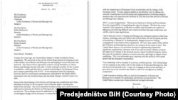 Pismo američkog državnog sekretara Antonyja Blinkena članovima tročlanog Predsjedništva BiH - Miloradu Dodiku, Željku Komšiću i Šefiku Džaferoviću, 31. mart 2021.