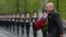 Russian President Vladimir Putin takes part in a flower-laying ceremony at the Tomb of the Unknown Soldier on May 9 in Moscow.