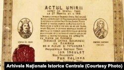 Declarația de unire a Basarabiei cu România (Sursa: Arhivele Naționale Istorice Centrale)