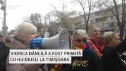 Viorica Dăncilă primită cu huiduieli la Timișoara