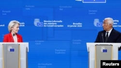 Председателката на ЕК Урсула фон дер Лайен и председателят на Европейския съвет Антониу Коща.