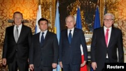 Orsýetiň, Ukrainanyň, Fransiýanyň we Germaniýanyň daşary işler ministrleri (çepden saga).
