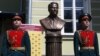 A bust of Russia's first president, Boris Yeltsin, is unveiled in Moscow on April 23.