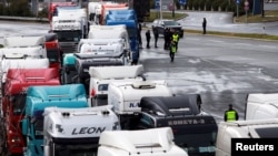 Vozači kamiona u protestu, Granični prelaz Gevgelija, Sjeverna Makedonija, 27. januar 2026.