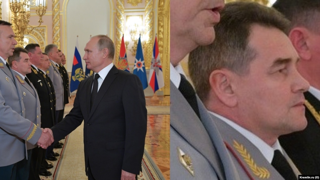 Фанил Сарваров во время церемонии назначений на высшие должности старших офицеров и прокуроров в Кремле, 2018 го