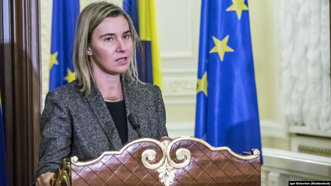 EU High Representative for Foreign Affairs Federica Mogherini in Kyiv in December