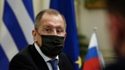 Министр иностранных дел России Сергей Лавров во время визита в Грецию. Афины, 26 октября 2020 года.