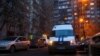 Poliția în fața blocului unde locuiește Alexei Navalnîi, 27 ianuarie