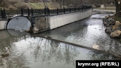 Река Салгир в Симферополе, февраль 2021 года