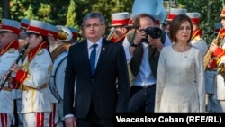 Maia Sandu și Igor Grosu, la un eveniment public de acum câțiva ani.