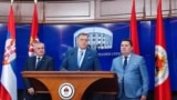 Bosnia and Herzegovina: Prime Minister of the RS Radovan VIšković,
President of the RS Milorad Dodik and President of the RS Assembly Nenad Stevandić i Banja Luka, 12 March 2025