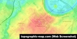 Территория МГУ на топографической карте Москвы