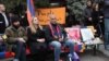 Armenia - Opposition Raffi Hovannisian (R) gives a press conference in Yerevan's Liberty Square where he continues his hunger strike, 13Mar2013. 