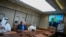 TOPSHOT - US President Donald Trump meets Qatar’s Emir Sheikh Tamim bin Hamad Al-Thani (L) and Prime Minister and Foreign Minister Sheikh Mohammed bin Abdulrahman bin Jassim Al-Thani (C) as US Secretary of State Marco Rubio and White House chief of staff