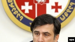 მიხეილ სააკაშვილი ეროვნული უშიშროების საბჭოს ერთ-ერთ სხდომაზე გამოსვლისას