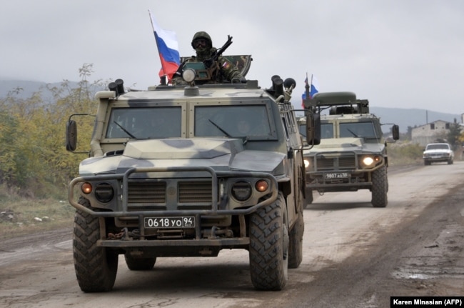 Russian peacekeepers have begun to leave Nagorno-Karabakh, more than a year ahead of schedule.