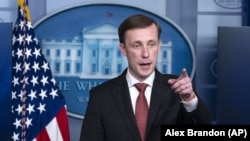 USA – National Security Adviser Jake Sullivan speaks with reporters in the James Brady Press Briefing Room at the White House. Washington, March 12, 2021