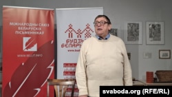 Аляксандар Фядута падчас імпрэзы ў Вільні. 1 кастрычніка 2026 году