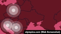 Карта Украины без Крыма на сайте Олимпиады