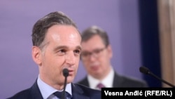 Heiko Mas, bivši nemački šef diplomatije, prilikom susreta sa Aleksandrom Vučićem, predsednikom Srbije, u Beogradu 23. aprila 2021.