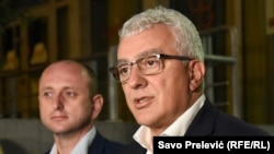 Lideri Demokratskog fronta Milan Knežević i Andrija Mandić